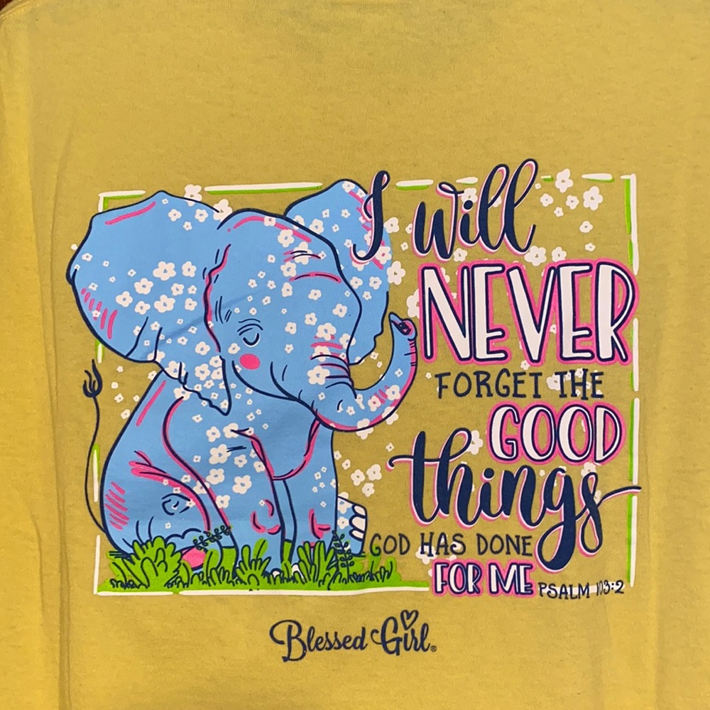 Blessed Girl Elephant with bible verse t-shirt